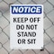 Signmission Keep Off Do Not Stand Or Sit, 7 in W x Rectangle, Plastic OS-2PACK-NS-P-710-V-13817 - alternate 6